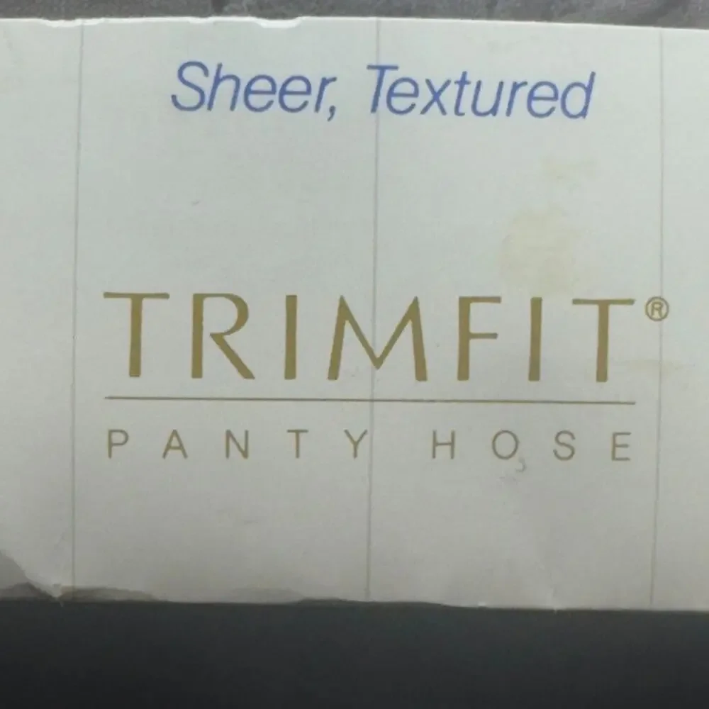 Vintage Perry Ellis Trimfit Sheer Textured Pantyhose Size Tall Gray Haze